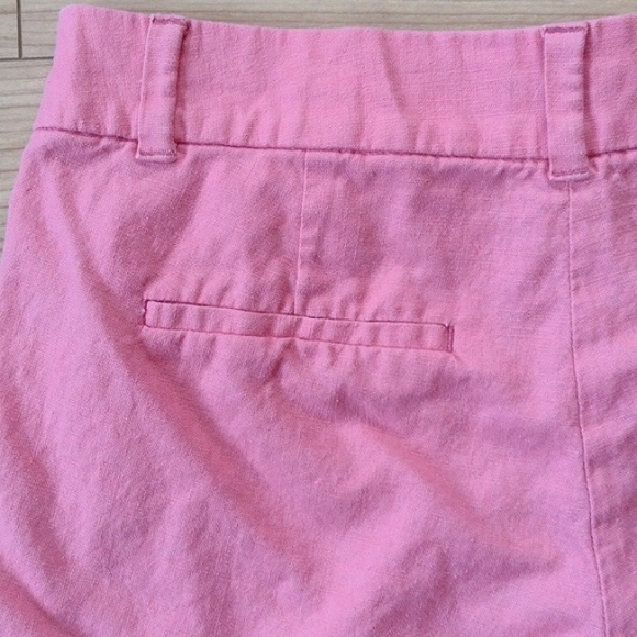 J. by J. Crew Pink Scalloped Hem Linen Cotton Blend Shorts Size 00 - Picture 3 of 11